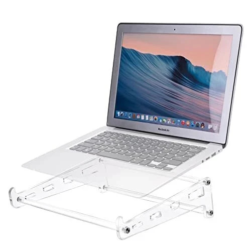Acrylic Laptop Stand for Desk, Clear Ventilated Computer Stand Holder for 