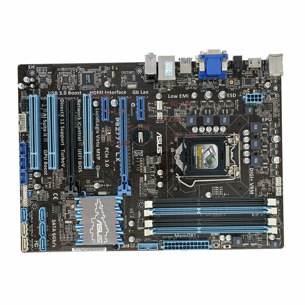 For ASUS P8Z77-V LX motherboard Z77 LGA1155 DDR3 32G DVI+VGA+HDMI ATX Tested ok