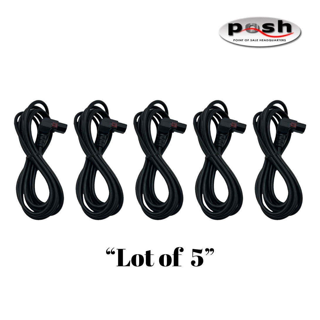 "Lot of 5" NEW 12' 18/3 SVT 105°C BLACK NEMA 5- 15P to C13 Auto-Lock Power Cord