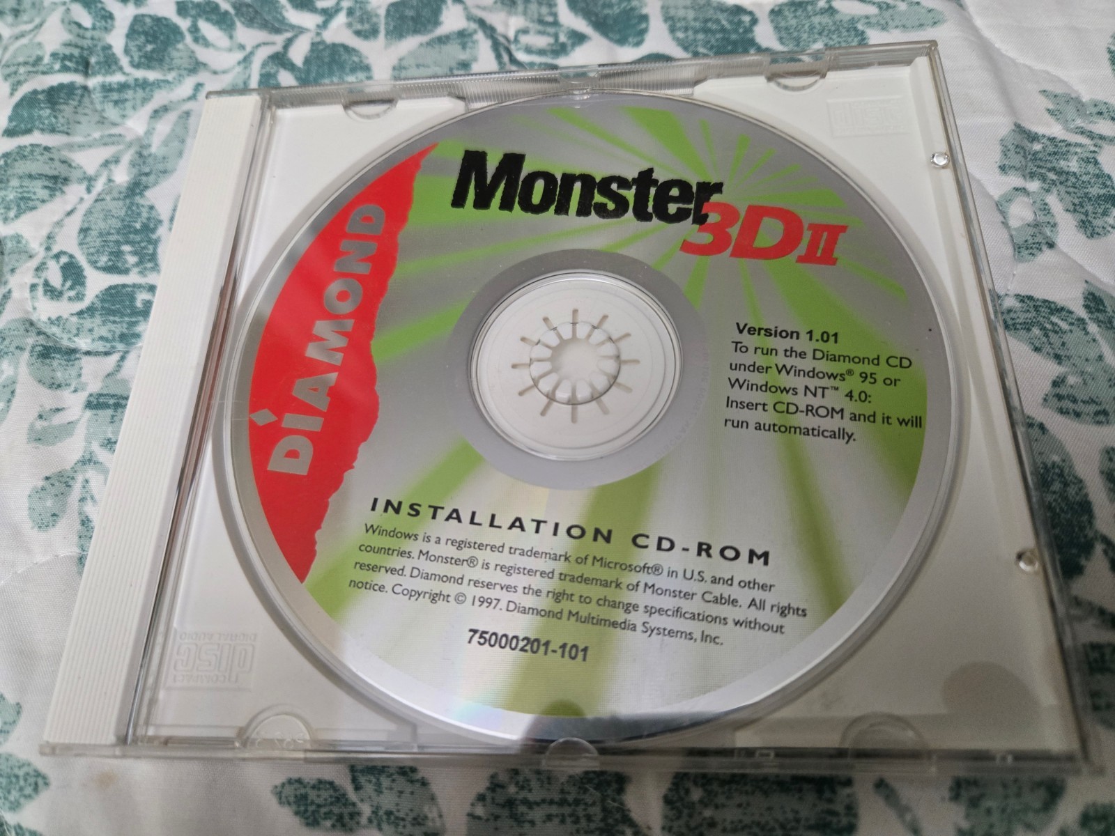 1998 Diamond Multimedia 3D Monster 3D II - Installation CD-Rom Disc