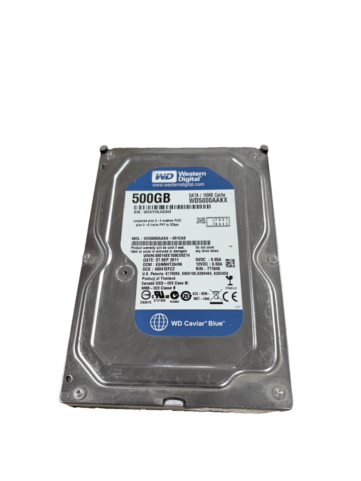 Western Digital Caviar Blue 3.5" 500 GB Hard Drive WD5000AAKX-001CA0