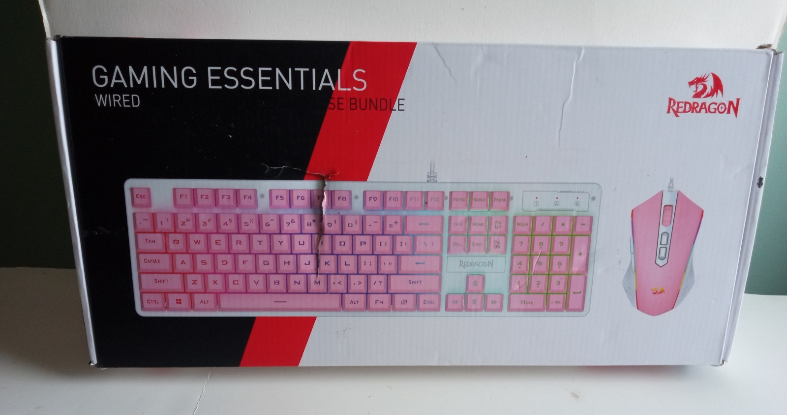 Red Dragon S107rgb  Pink Wired  Gaming Keyboard and Mouse Combo RGB Backlit LED