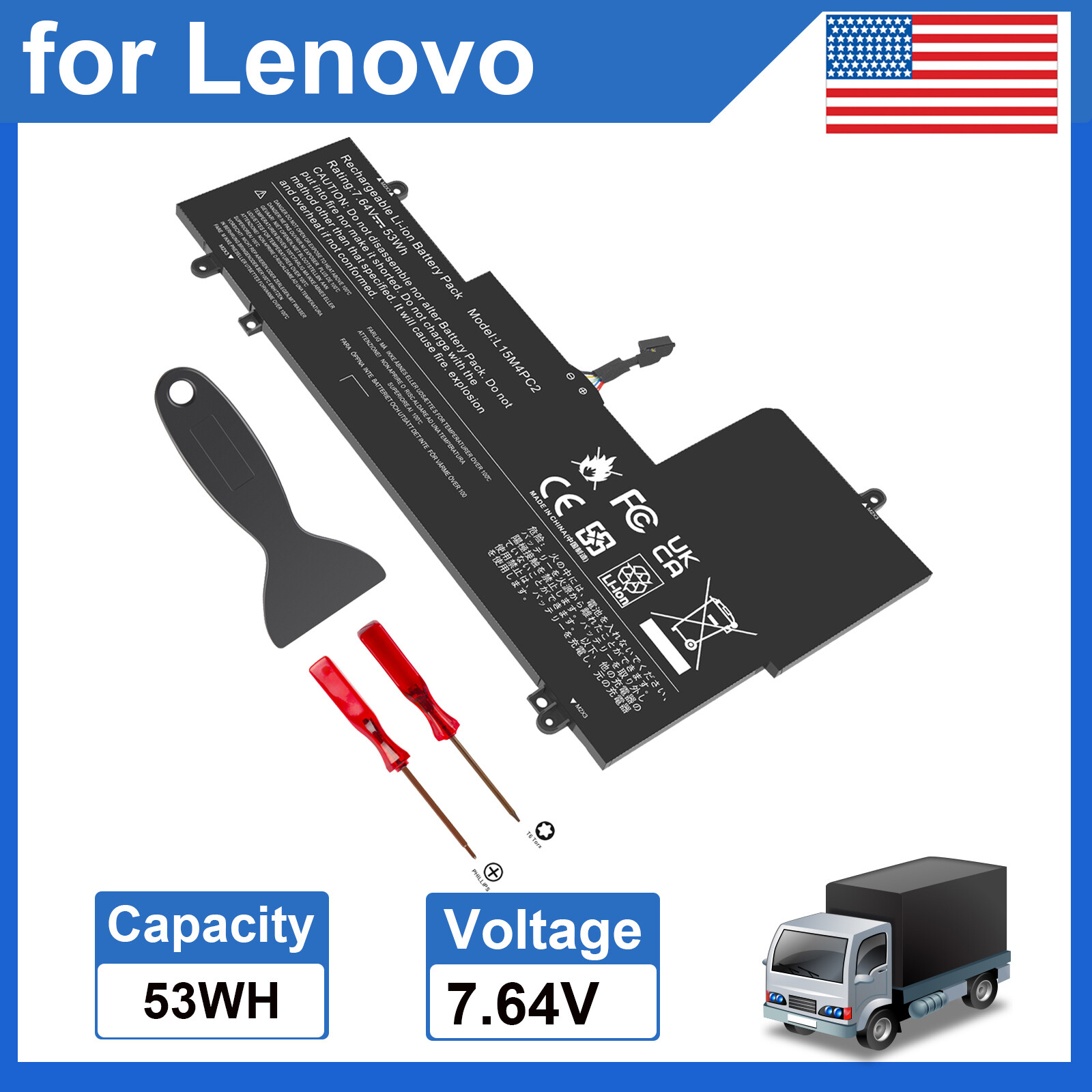 L15M4PC2 Battery For Lenovo Yoga 710-15ISK 710-14IKB 710-15IKB L15L4PC2 53Wh NEW
