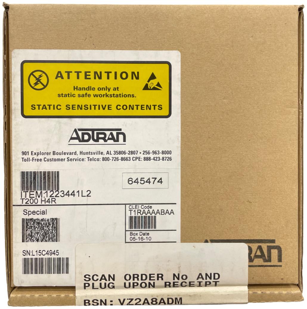 Sealed - Adtran 1223441L2-REV B, T1RAAAABAA, T1 HDSL4 RNG EXT