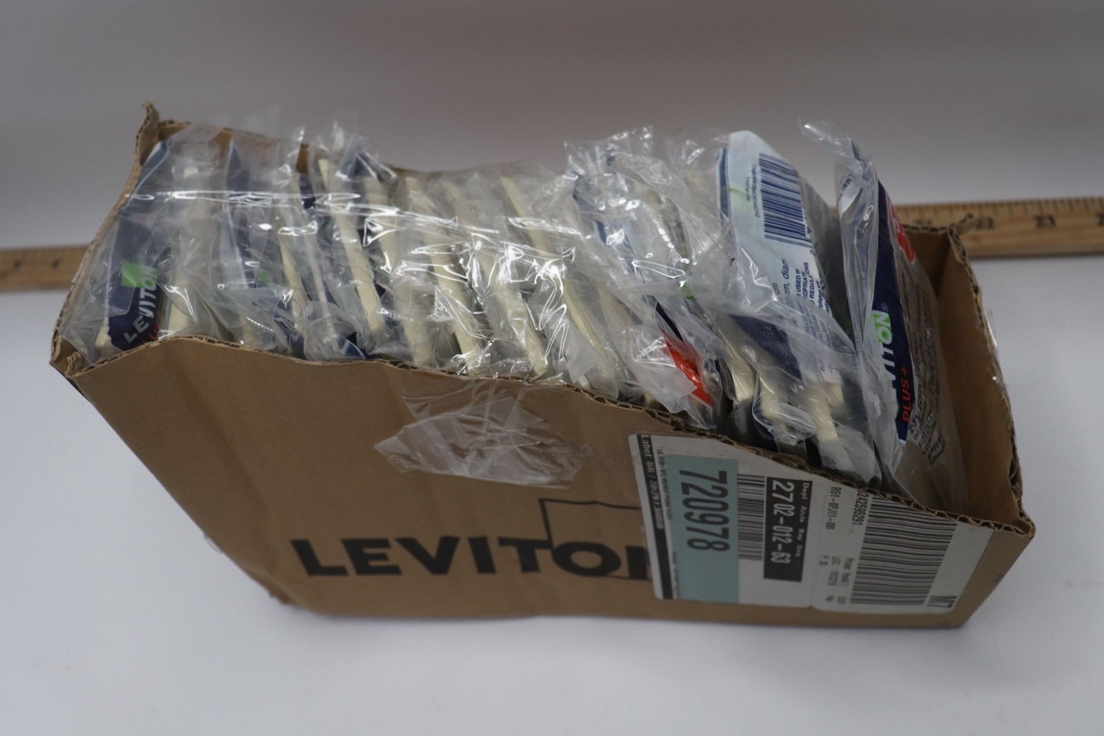 (25-Pk)Leviton Telephone/Cable Wallplate Midway Size Ivory 1-Gang .406-Inch Hole