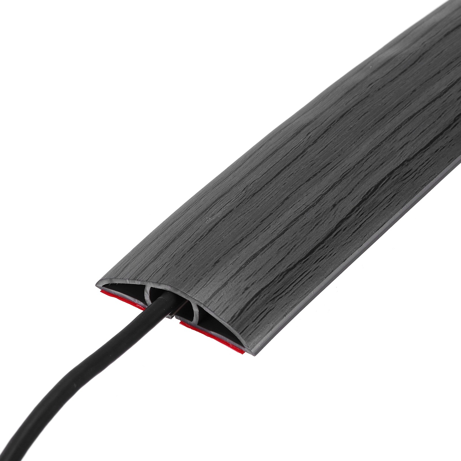 Floor Cord Cover 6ft, Cord Hider for Floor Cable Management Black Wood