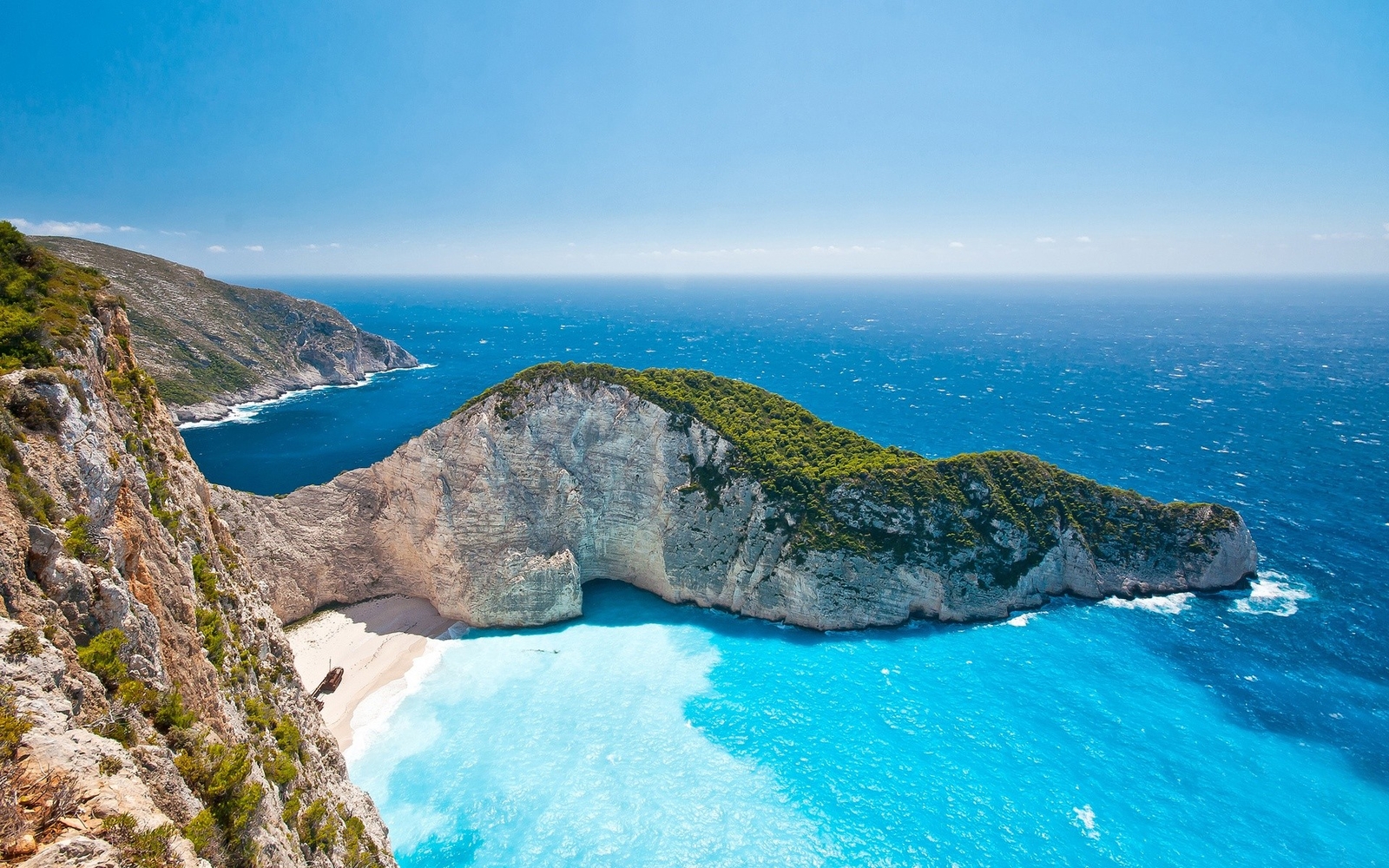 Landscape beach greece nature rocks coast sea sky Custom Gaming Mat Desk