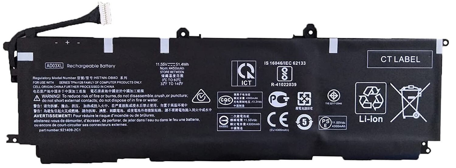REPLACEMENT AD03XL 921439-855 BATTERY FOR HP ENVY 13-AD SERIES 51WH HSTNN-DB8D