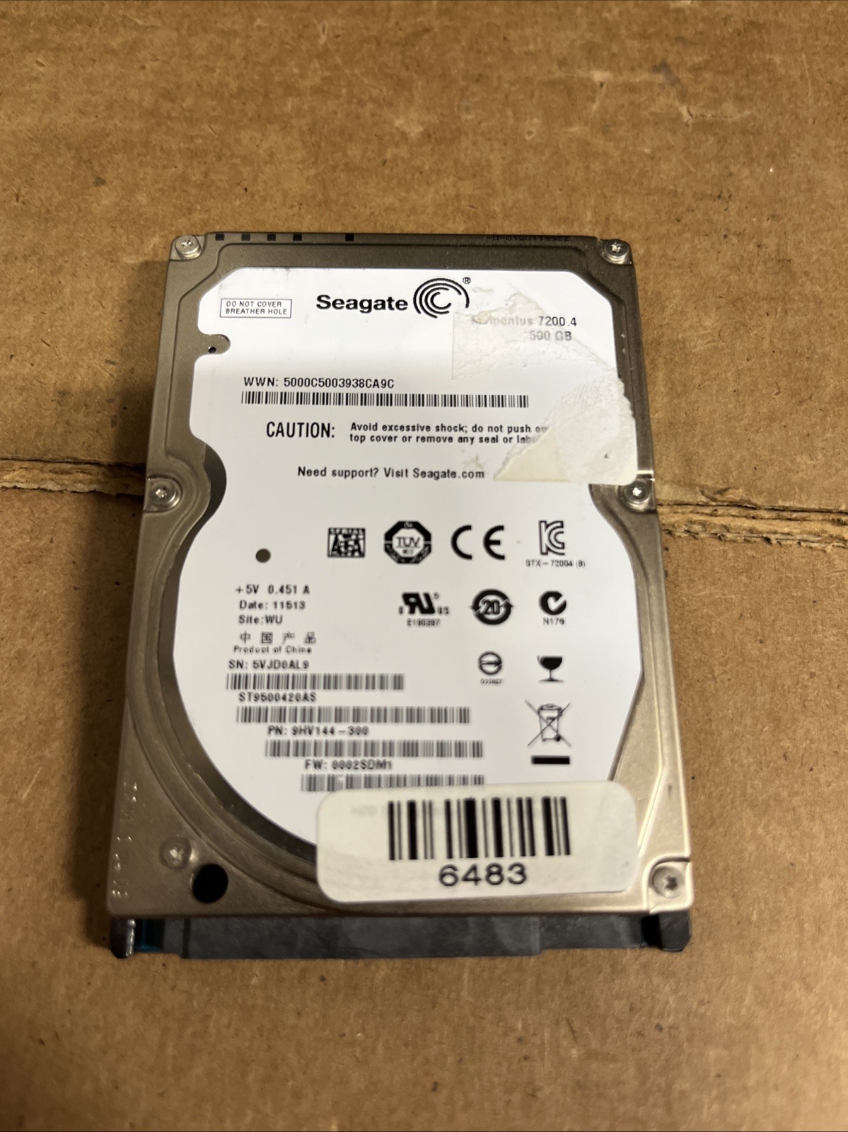 Seagate Momentus 7200.4 500GB 7200RPM 2.5" Hard Drive HDD ST9500420AS 9HV144-300