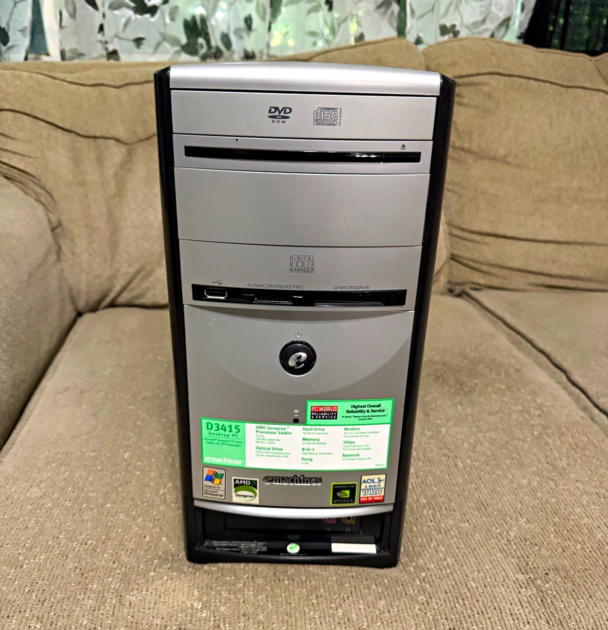 eMachines D3415 Tower Desktop AMD Sempron 3400+ 2.0GHz 512MB 160GB XP