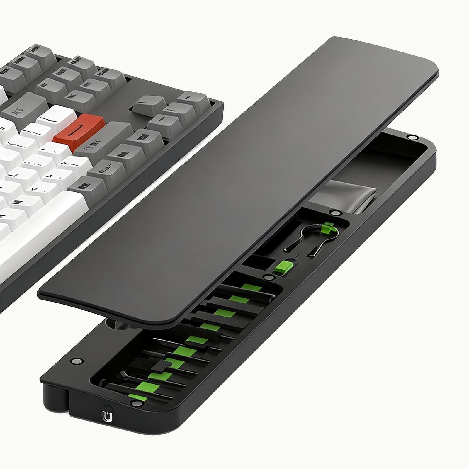 Ergonomic Keyboard Wrist Rest with 22-in-1 Cleaning Kit, Non-Slip Base, Sprin...