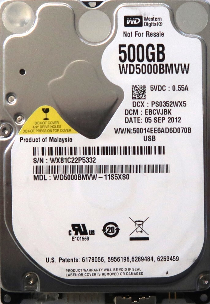 WD WD5000BMVW-11S5XS0 500gb USB HDD
