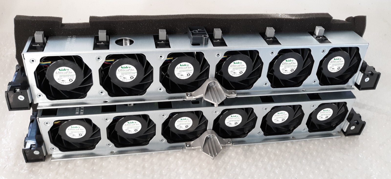 Pair of Nidec Ultraflo 6pc Set Cooling Fan 12VDC V60E12BS1CD3-07T02 w/ Chassis