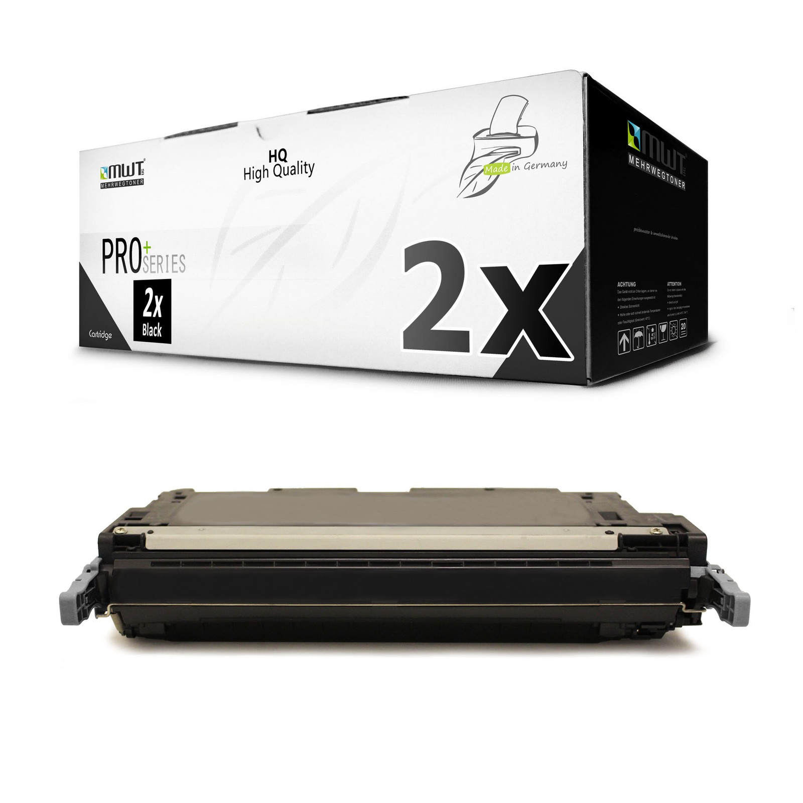 2x MWT PRO Black Toner Compatible with HP Color LaserJet 5550-DTN 5500-N