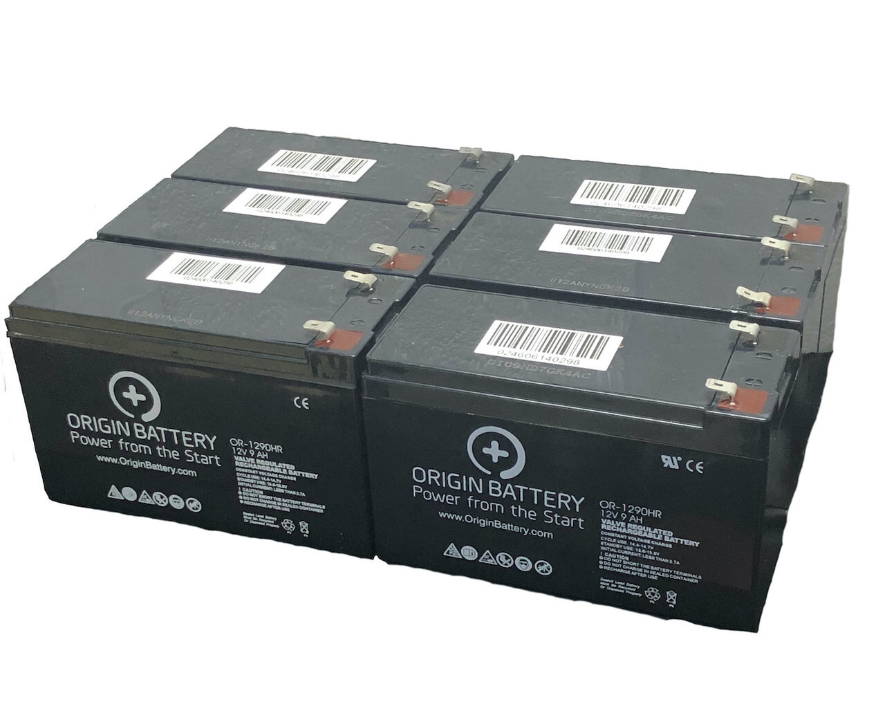 Origin Battery UPS 12V 9AH Battery Upgrade, 6 Pack High-Rate Discharge Series