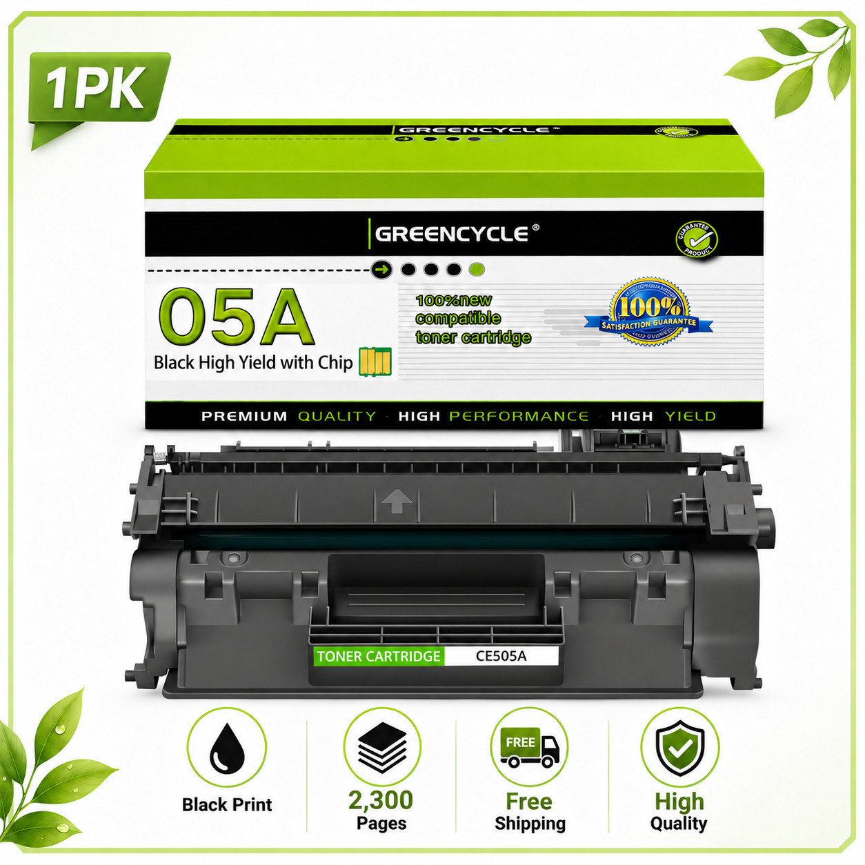 1-4PK Toner Cartridge for HP CE505A 05A LaserJet P2035 P2050 P2030 P2035 Printer
