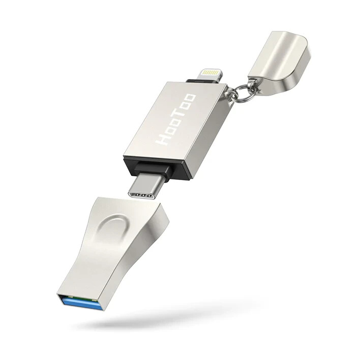 Flash Drive 3 in 1 External Drive USB 3.1 Memory Backup Stick 256GB High Speed