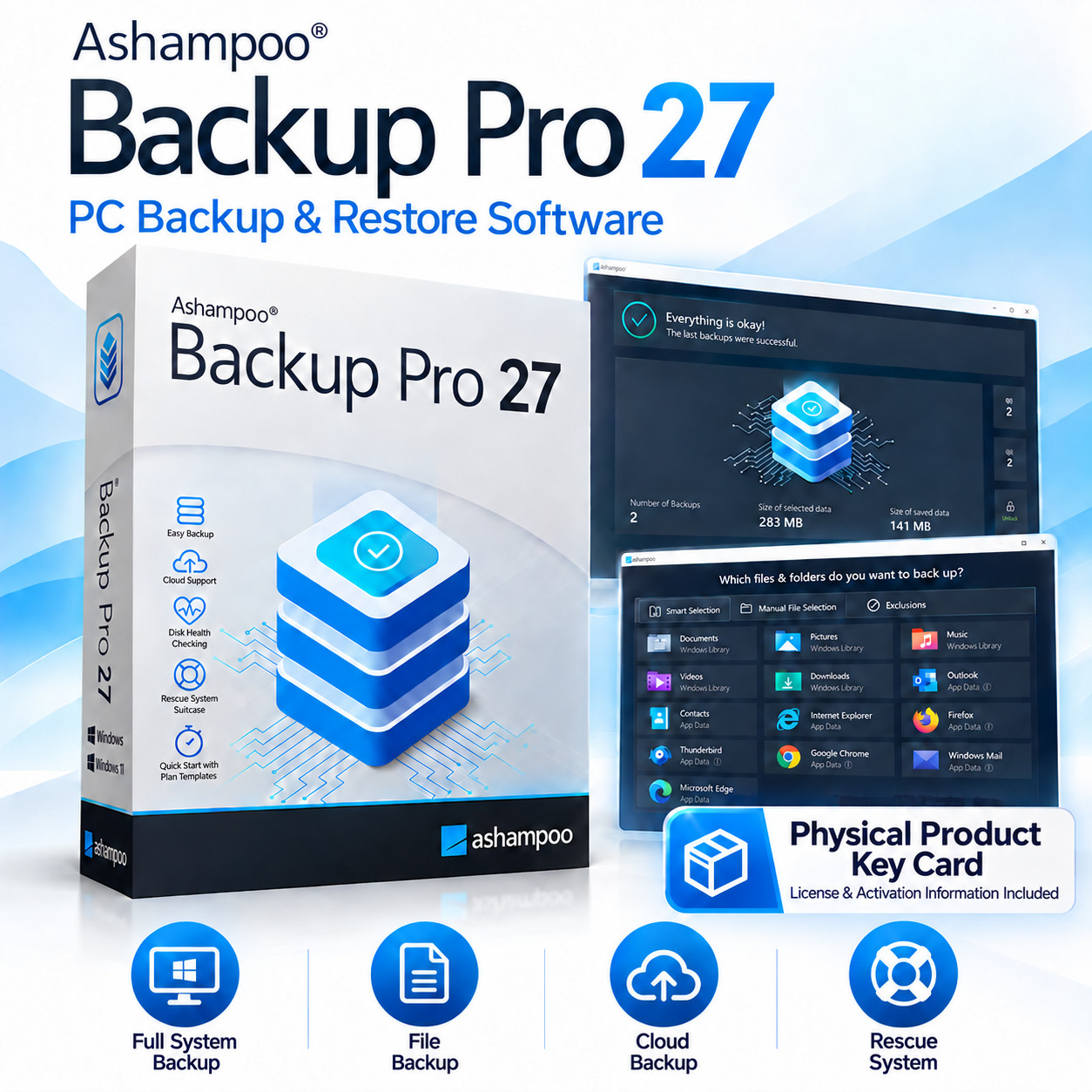 Ashampoo Backup Pro 27 PC Backup Restore Software for Windows New