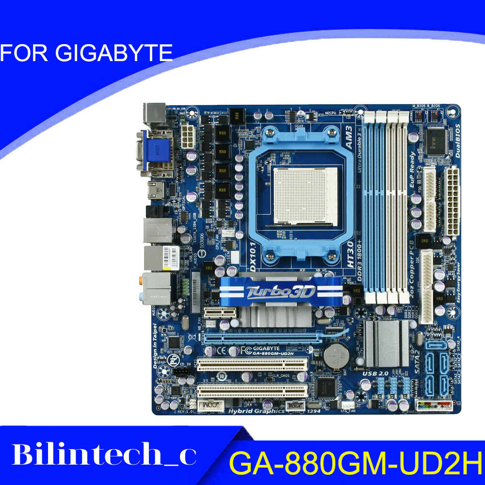 FOR GIGABYTE GA-880GM-UD2H AM3 AMD 880G A75 DDR3 Motherbroad Test ok