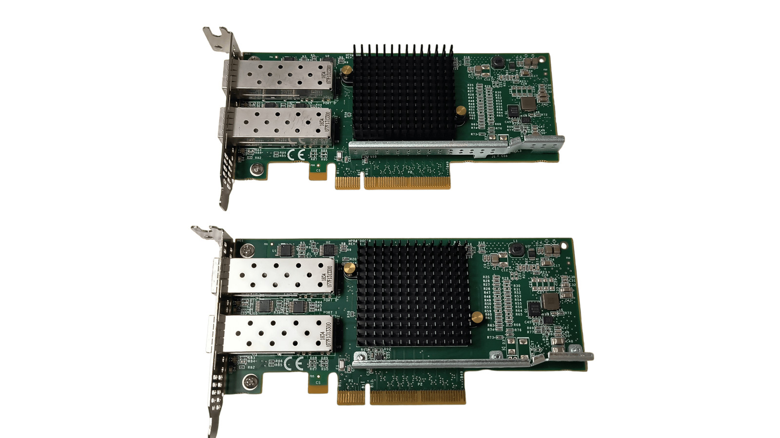 Lot of 2 Silicom PE210G2SPI9AE-XR-NU 2 Port 10Gb Network Card Half Height No SFP