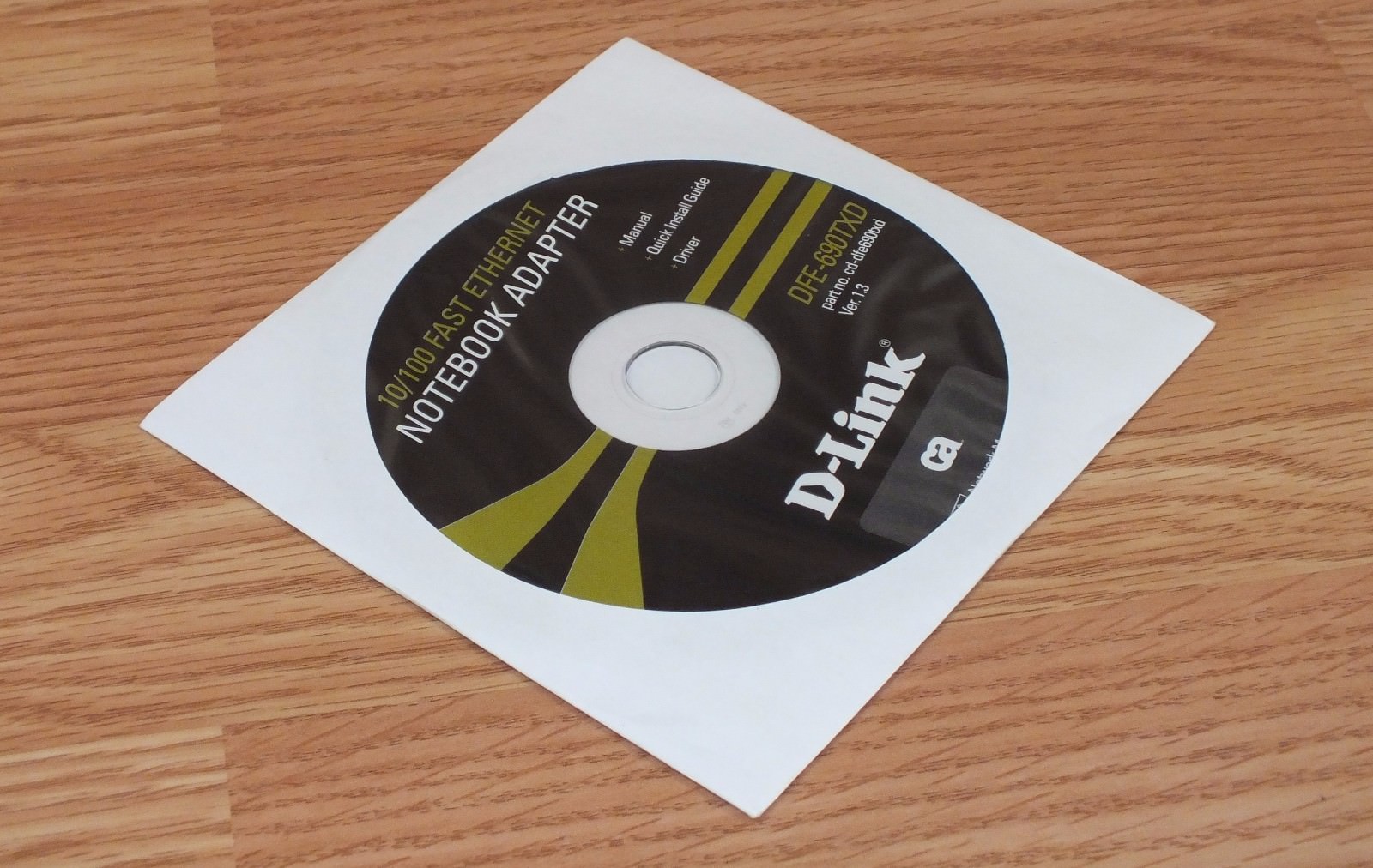 Genuine D-link (CD-DFE690TXD) 10/100 Fast Ethernet Notebook Adapter DVD Manual
