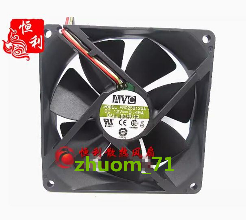 1PC AVC F9025B12UA 9025 9CM 12V 0.45A 3-Pin CPU case fan