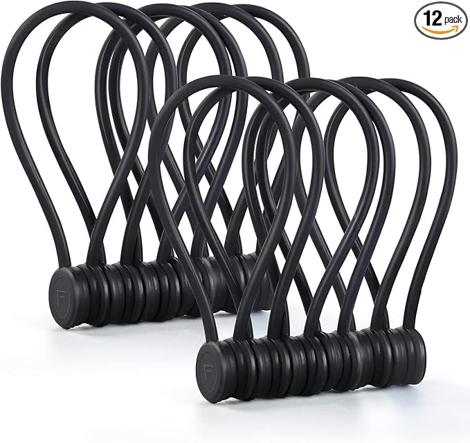 Magnetic Cable Ties – Reusable Silicone Magnetic Cord Organizers for Bundling, F