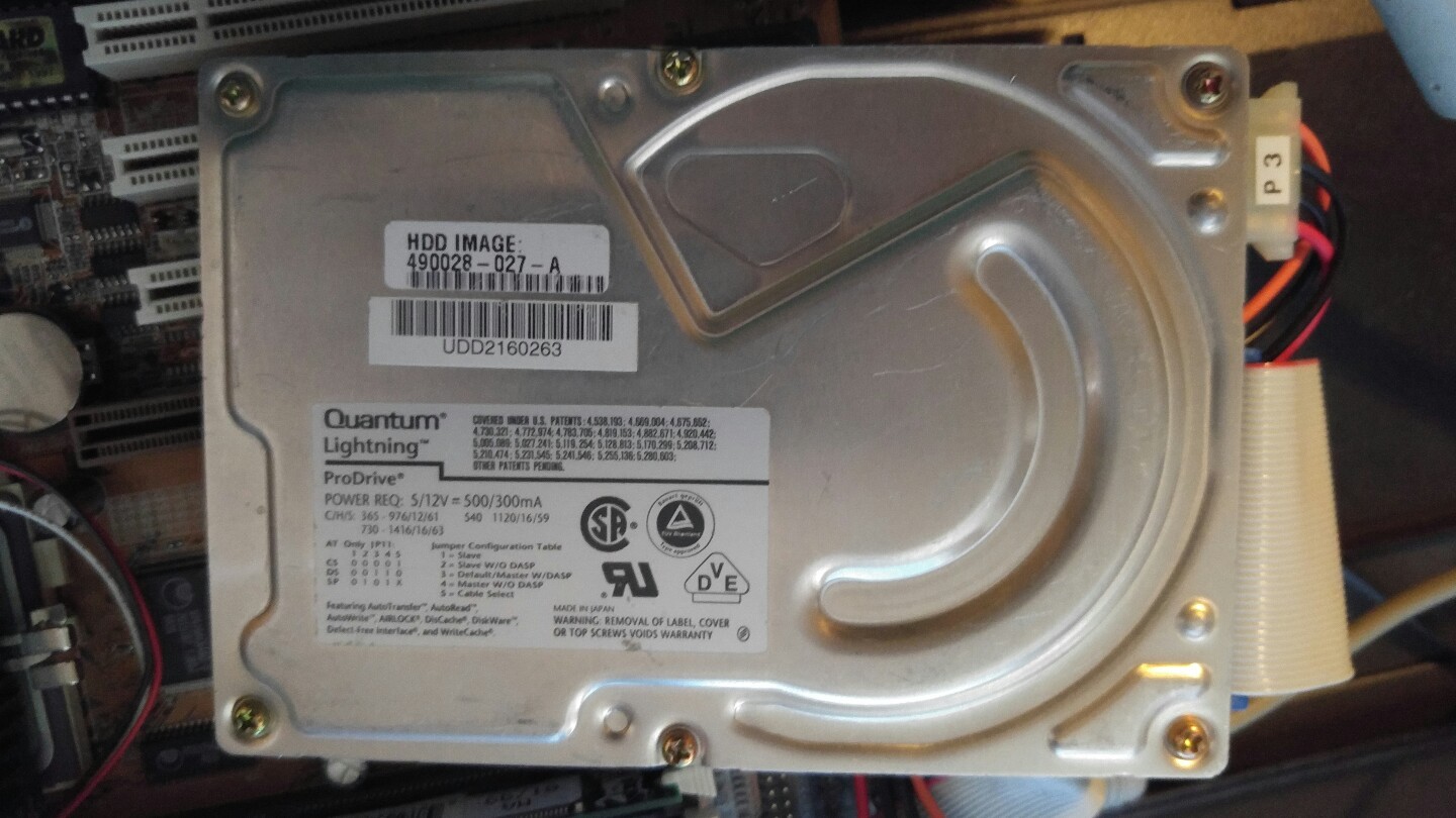 Quantum Lightning ProDrive 540 mb 3.5 IDE Tested - Rare - Retro LT54A361 540AT