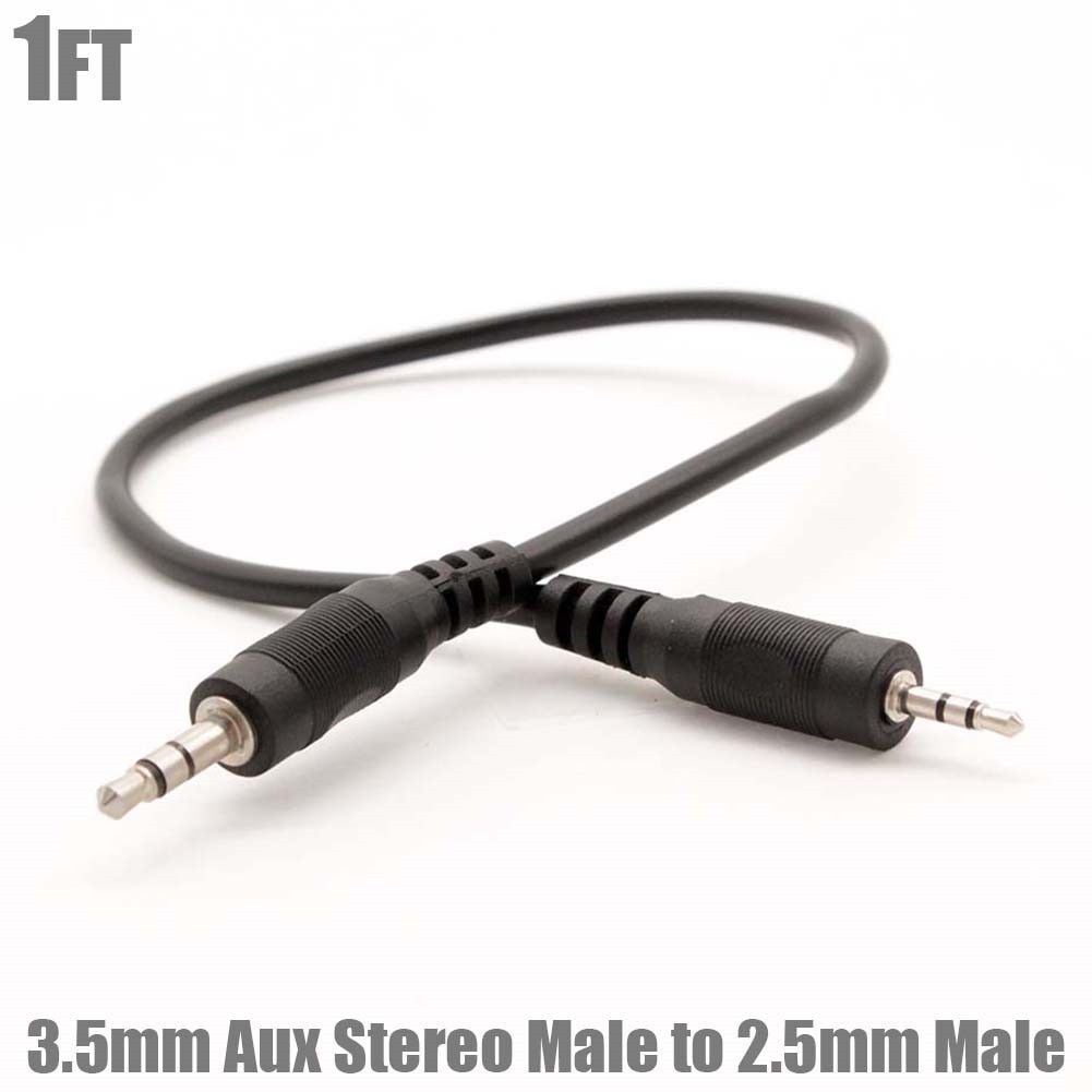 1FT 3.5mm Aux Stereo Male to 2.5mm Male M/M Converter Adapter Audio Cable Cord