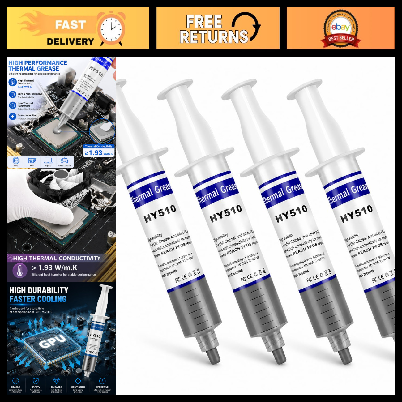 High-Performance Thermal Paste 100g - Non-Conductive Silicone Grease for CPU/GPU