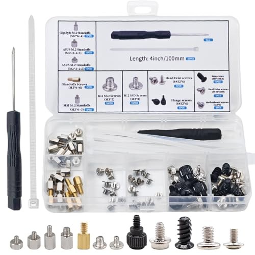 Trsewmi M.2 Screws 75 Count Computer Screws for HDD M.2 Standoff and Screw SSD
