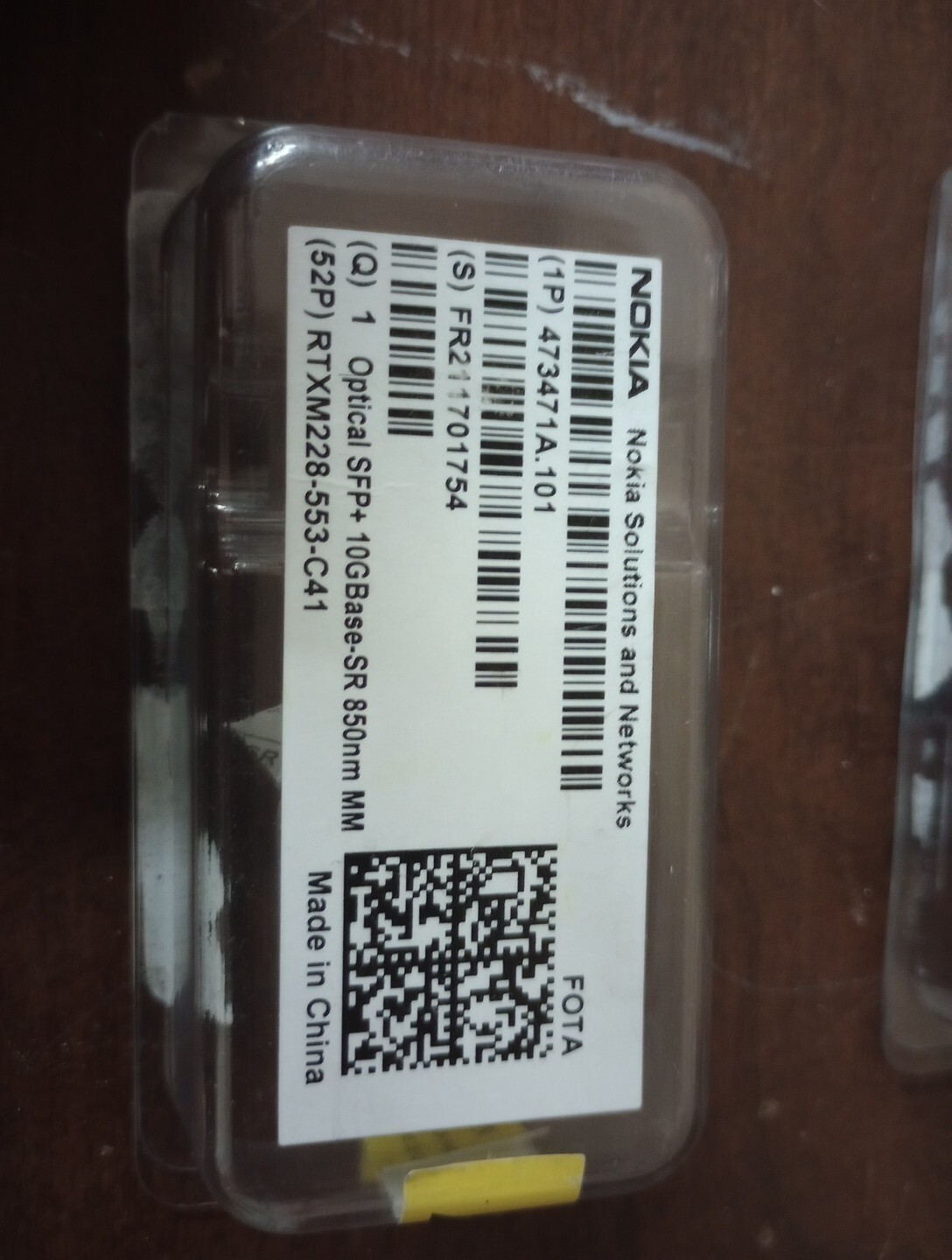 Nokia Optical SFP+ 10G BASE-SR 850nm MM