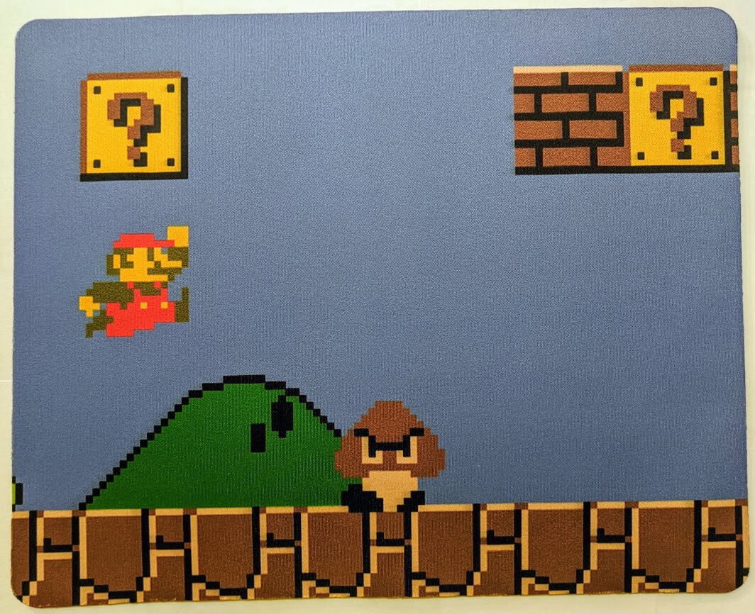 Larger size Retro Super Mario 8 bit NINTENDO Anti slip COMPUTER MOUSE PAD 10x8"