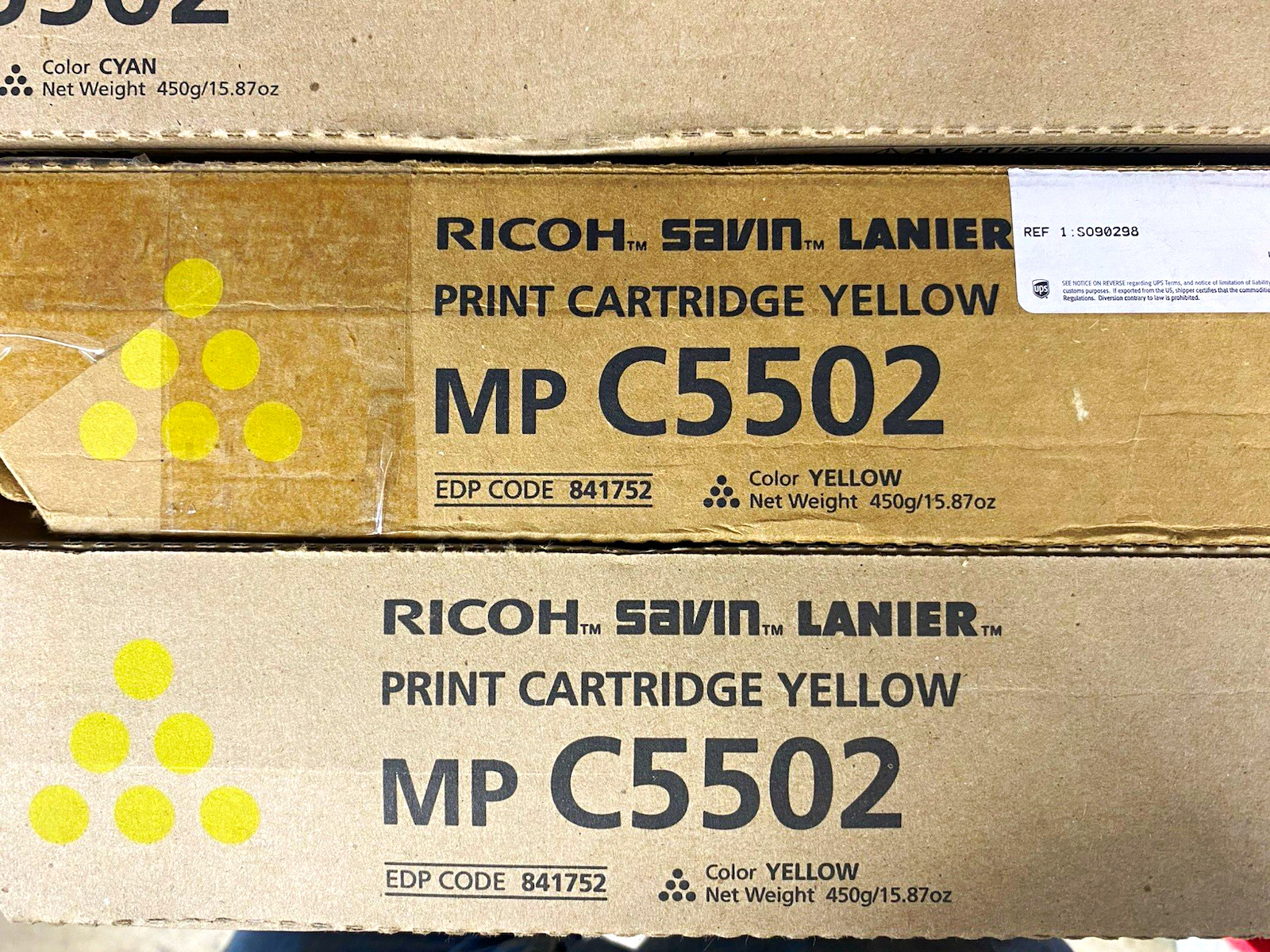 Ricoh Genuine MP C5502 Laser Toner Cartridge Cyan, Yellow, Red, Black