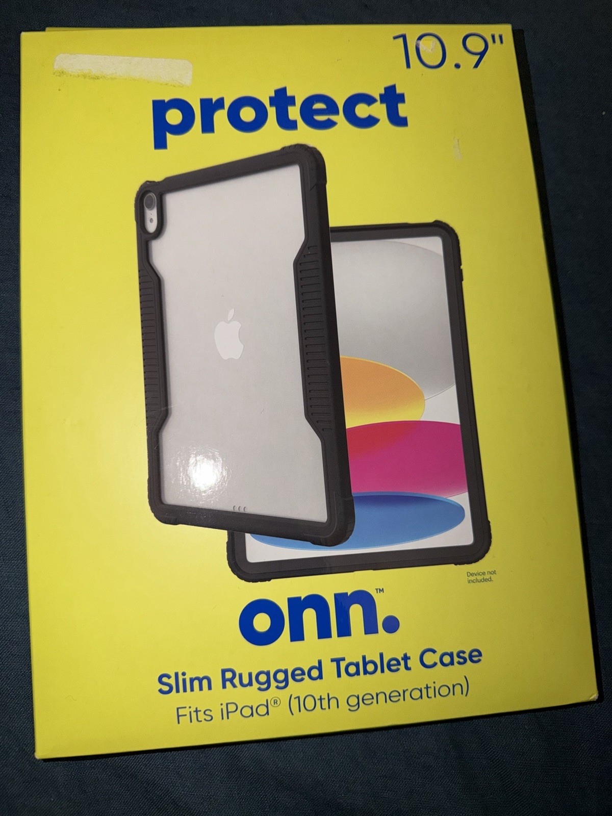 Onn Slim Rugged Tablet Case for iPad 10th Generation 2022 (10.9") Black/Clear
