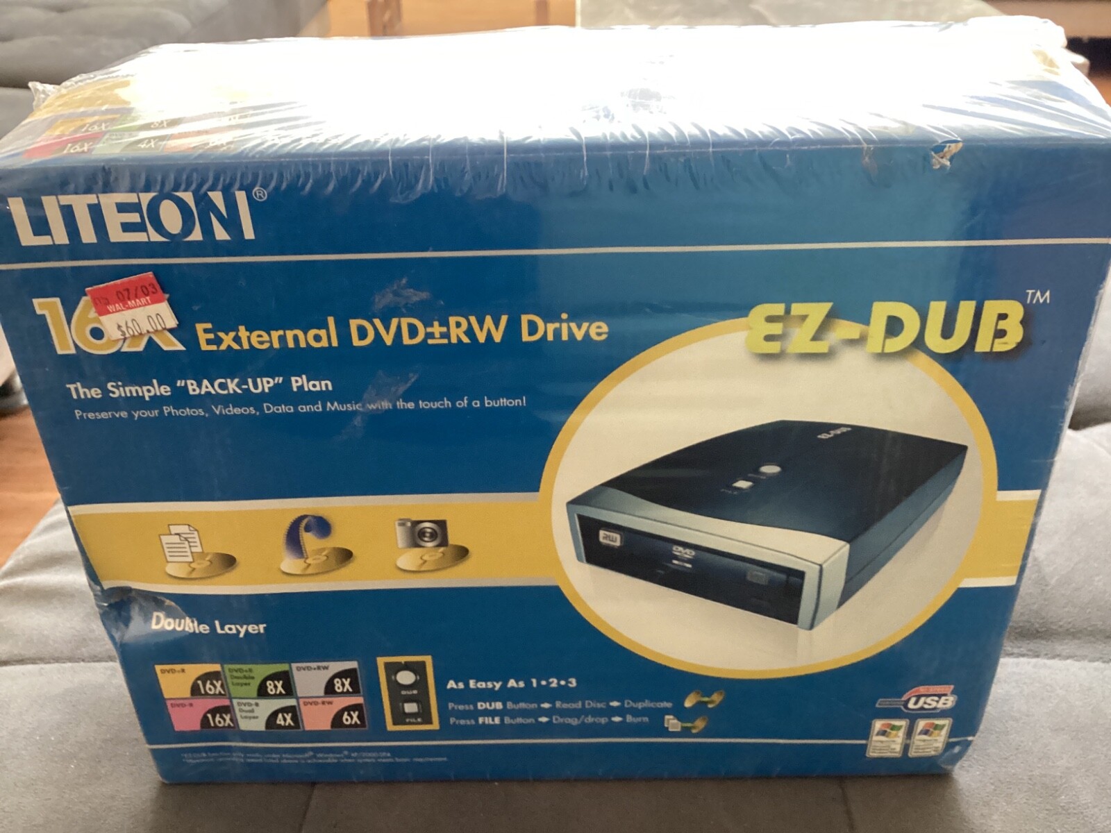 LiteOn SHW-160P6SU06C 16X EXTERNAL DVD + -RW DRIVE EZ-DUB - NEW SEALED