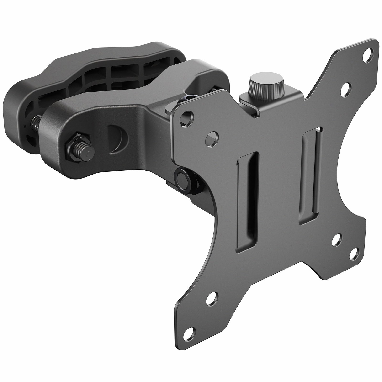 VIVO Steel Universal Bracket Pole Mount with Removable Short Arm Clamp, Black