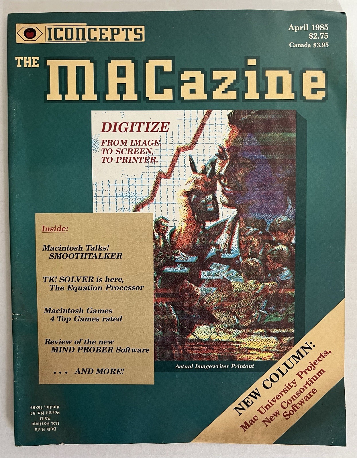Vintage The MACazine – April 1985 – ICONcepts Macintosh Magazine - Rare - Apple