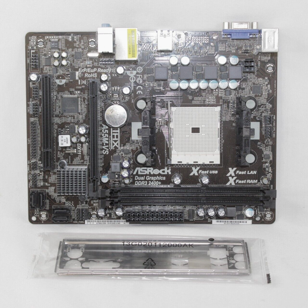 ASRock A55M-VS Computer Motherboard Sockete FM1 with I/O Shield