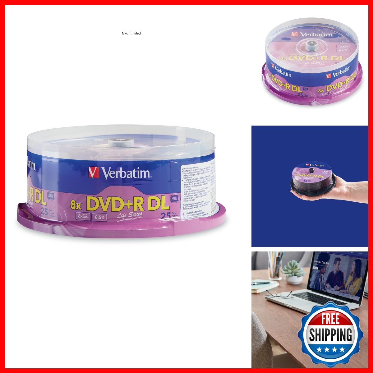 Verbatim LifeSeries DVD+R DL 8.5GB 8X Dual Layer Discs 25 Pack