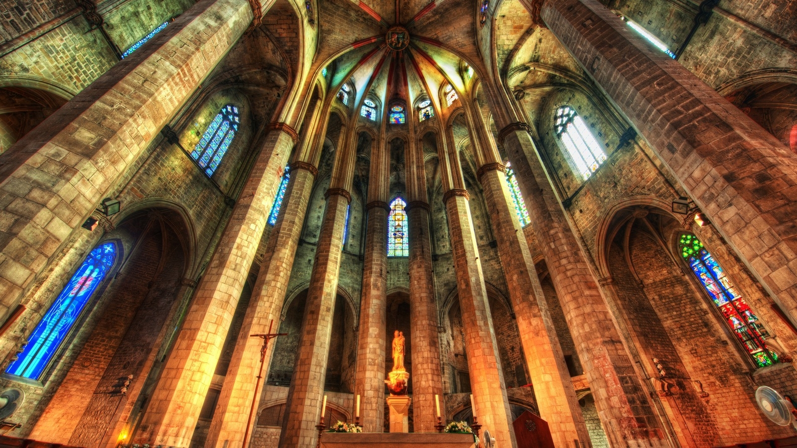 Landscape r indoors church barcelona spain Custom Gaming Mat Desk