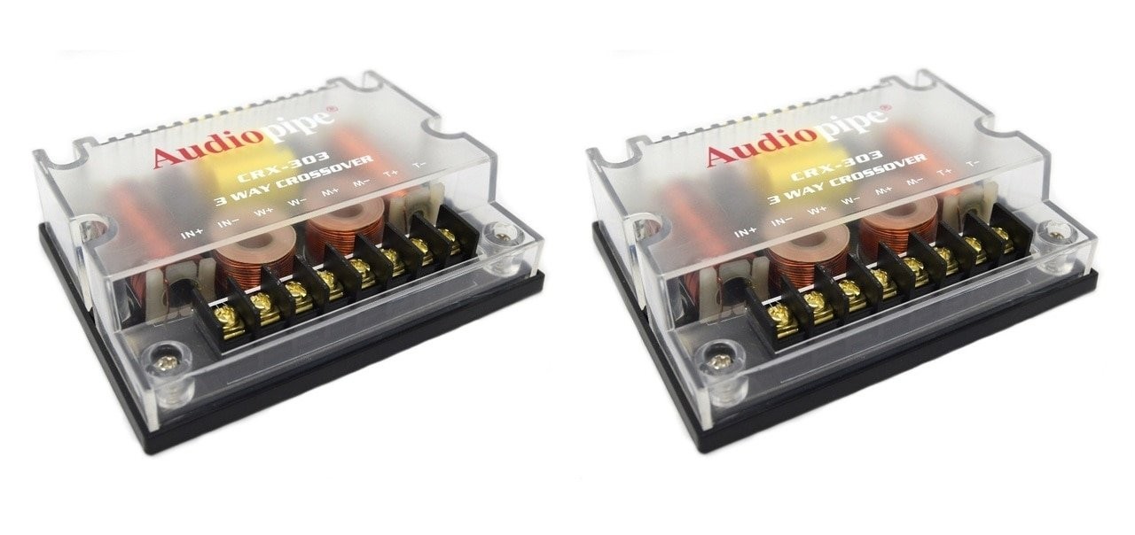 2 Pack 4 Ohm 3 Way Crossover 300 Watts Passive Car Audio Tweeter CRX-303 M..