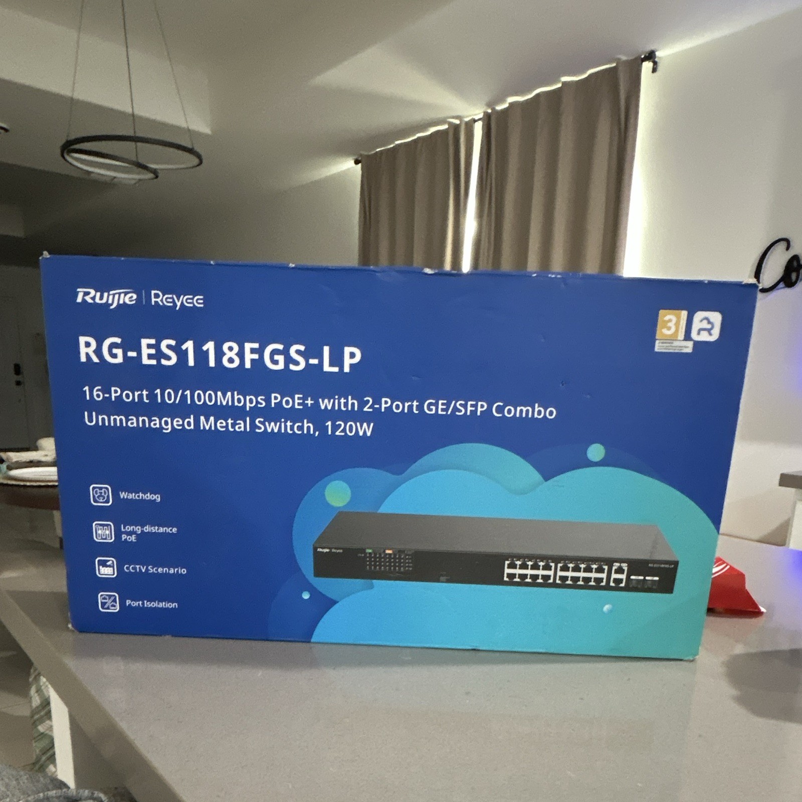 Ruijie Reyee RG-ES118FGS-LP 16-Port 100Mbps PoE+ Unmanaged Rack SFP