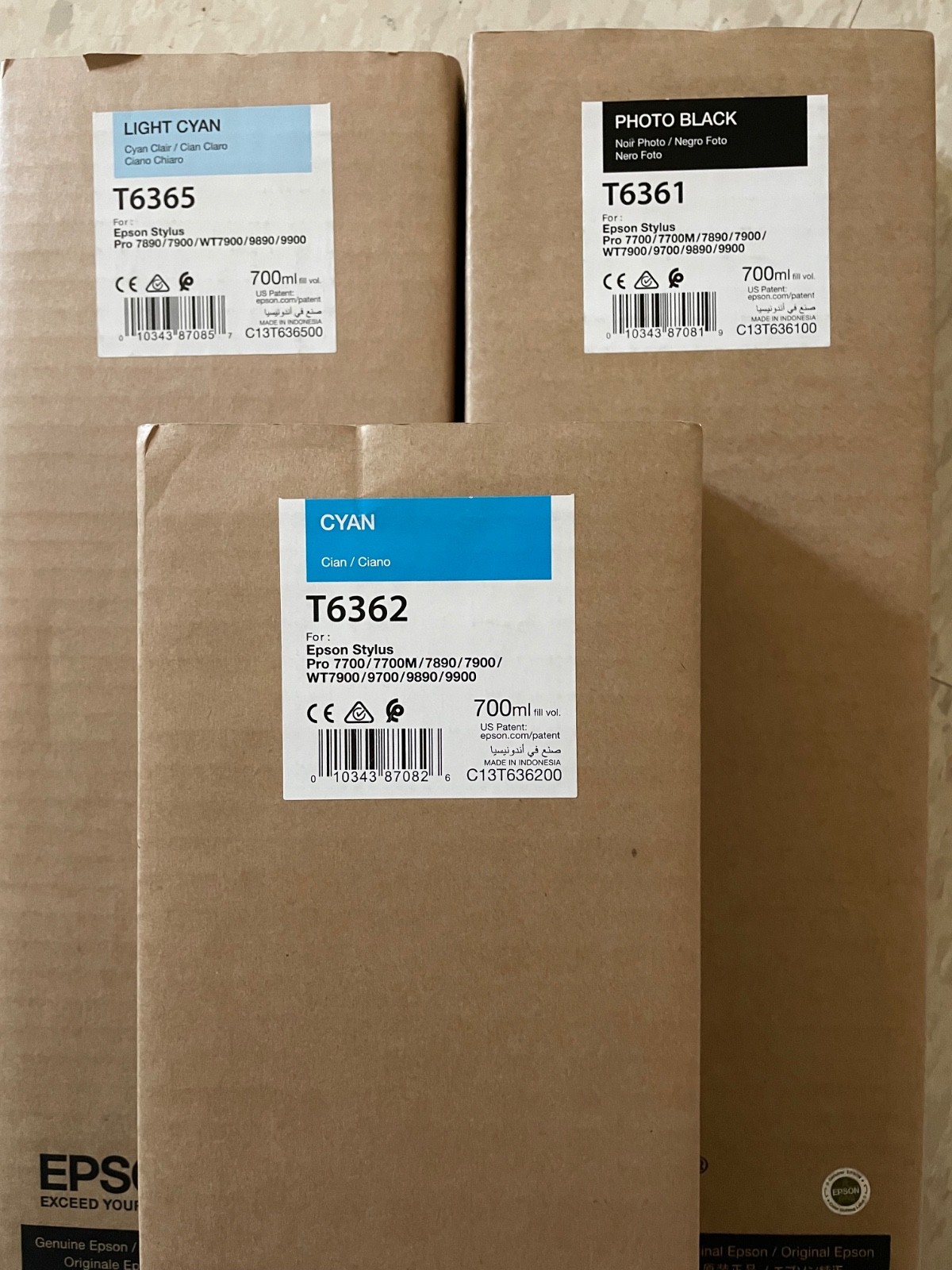epson t6365 light cyan photo black toner cartridge new expired t6361 t6362