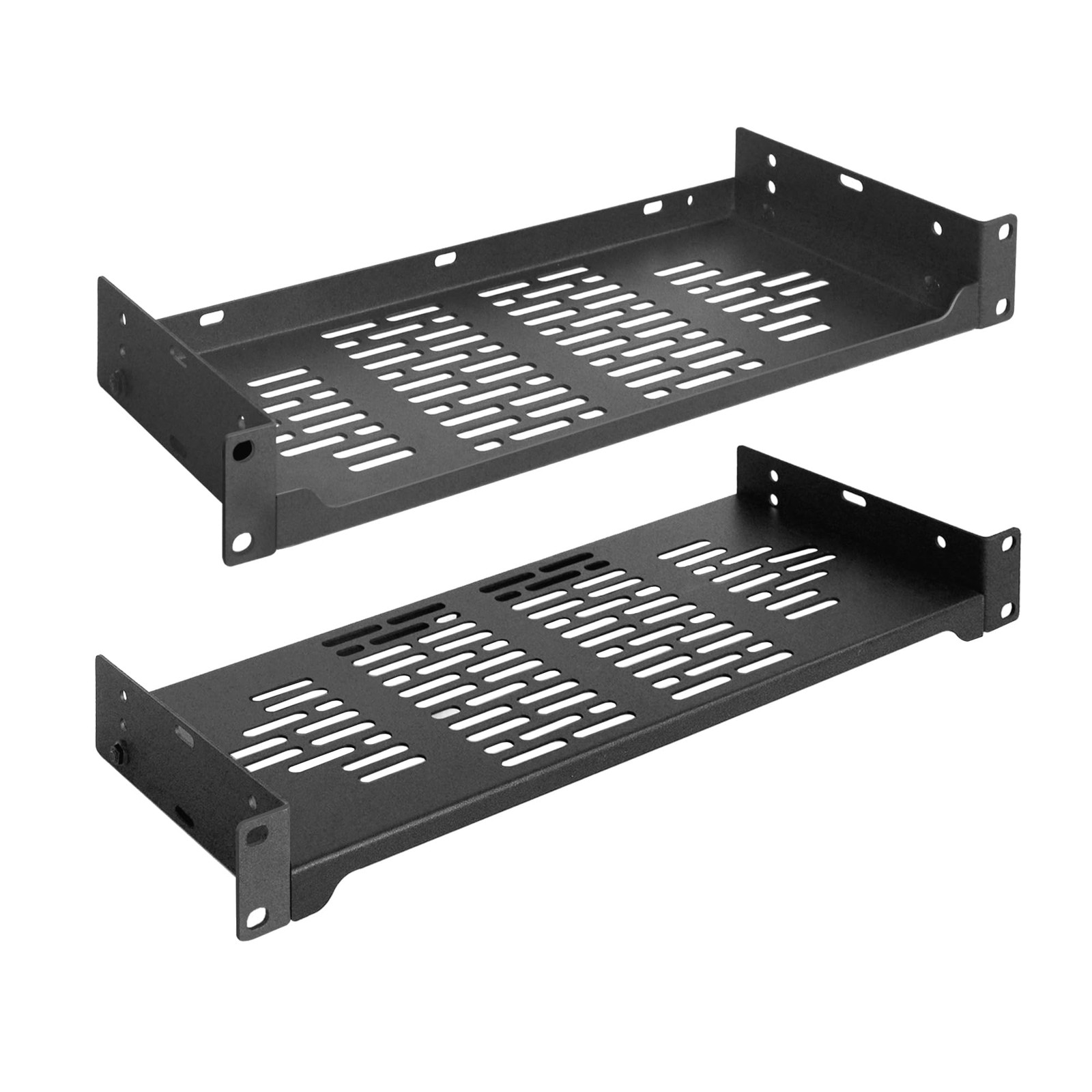 2-Pack 6" 1U Vented Rack Shelf for 19" Server IT Sound Cabinets