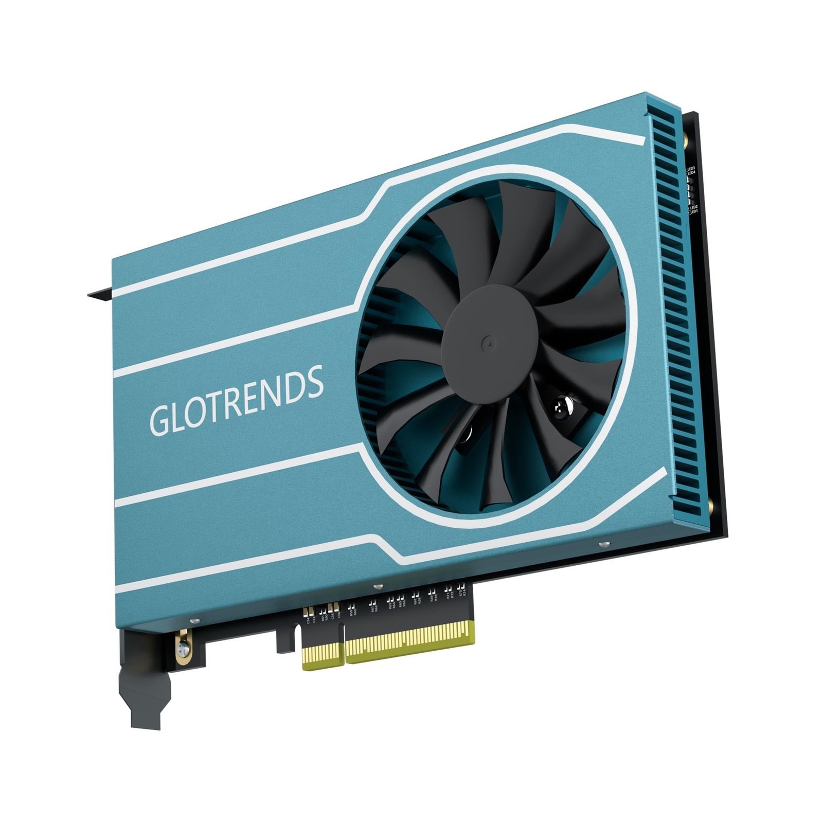 GLOTRENDS PA44 Quad M.2 NVMe to PCIe 4.0 X8 Adapter with PCIe Bifurcation, Se...