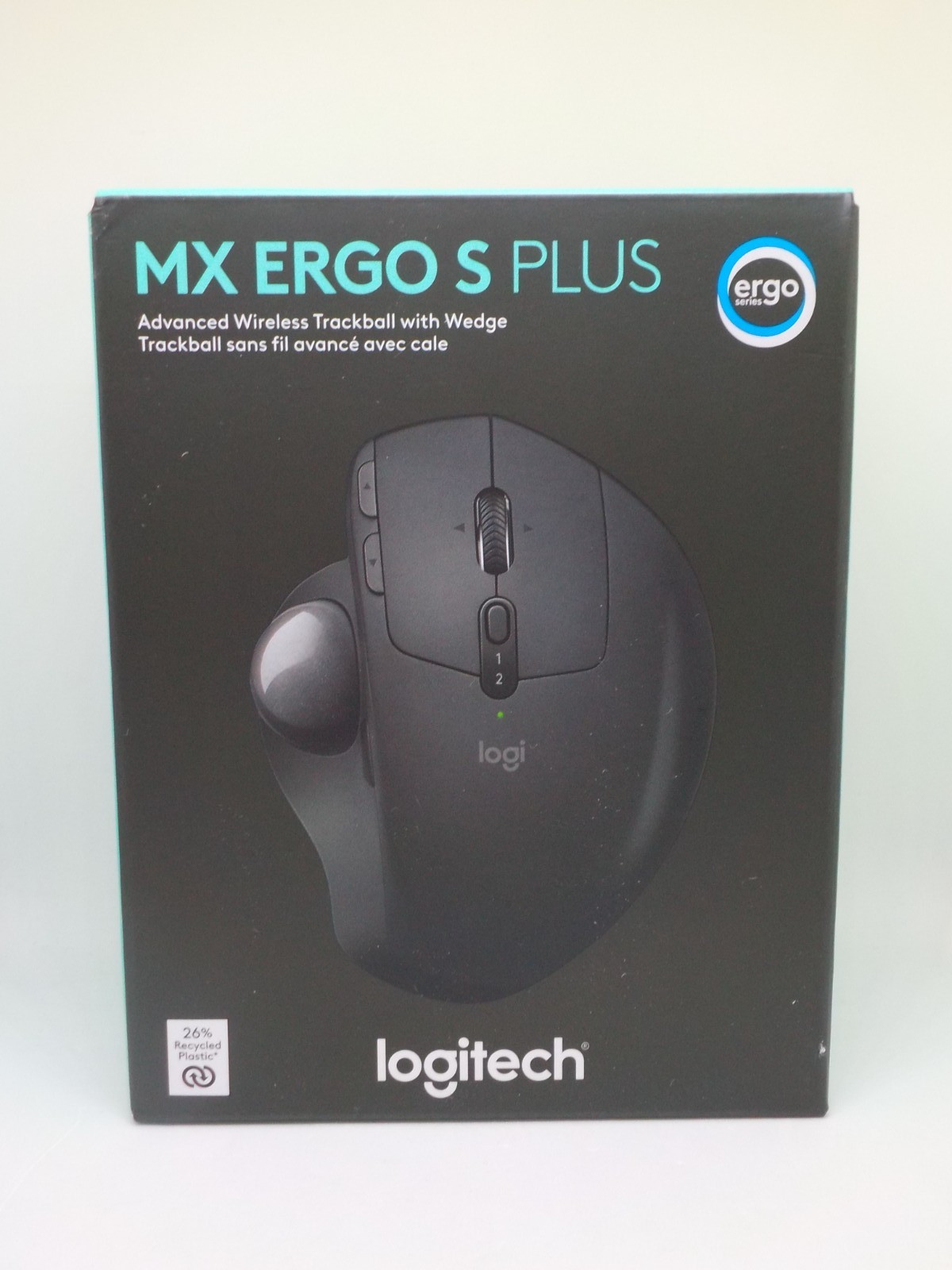 New Logitech MX Ergo S Plus Advanced Wireless Ergonomic Trackball Mouse (Black)