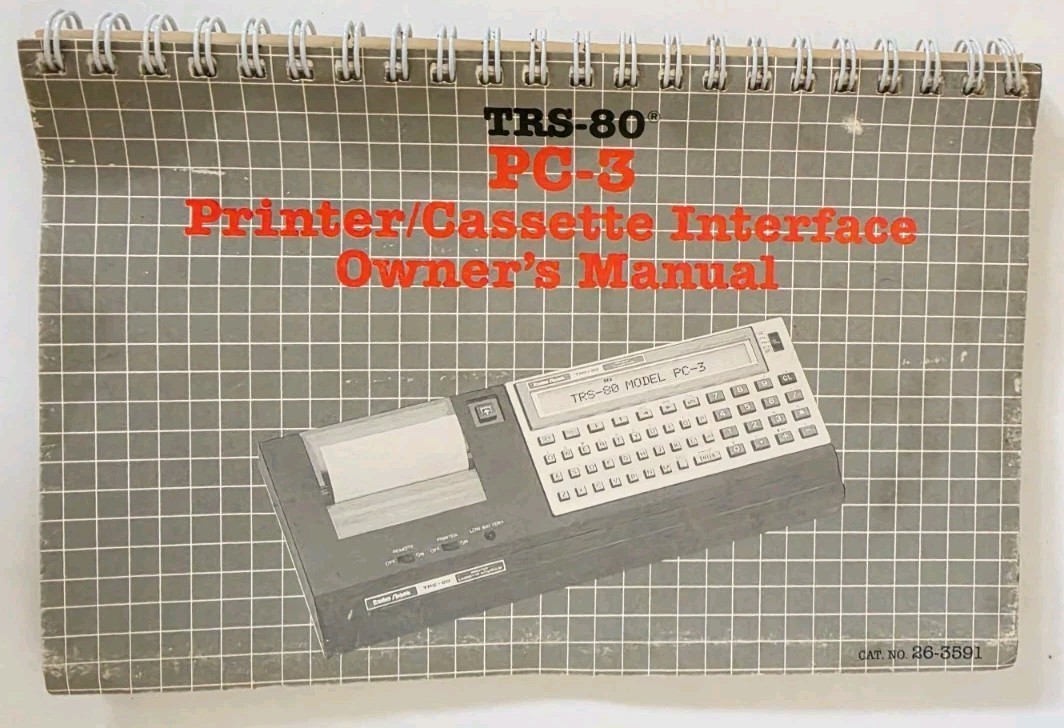 Vintage Radio Shack Tandy TRS-80 PC-3 Printer Cassette Interface Manual 26-3591