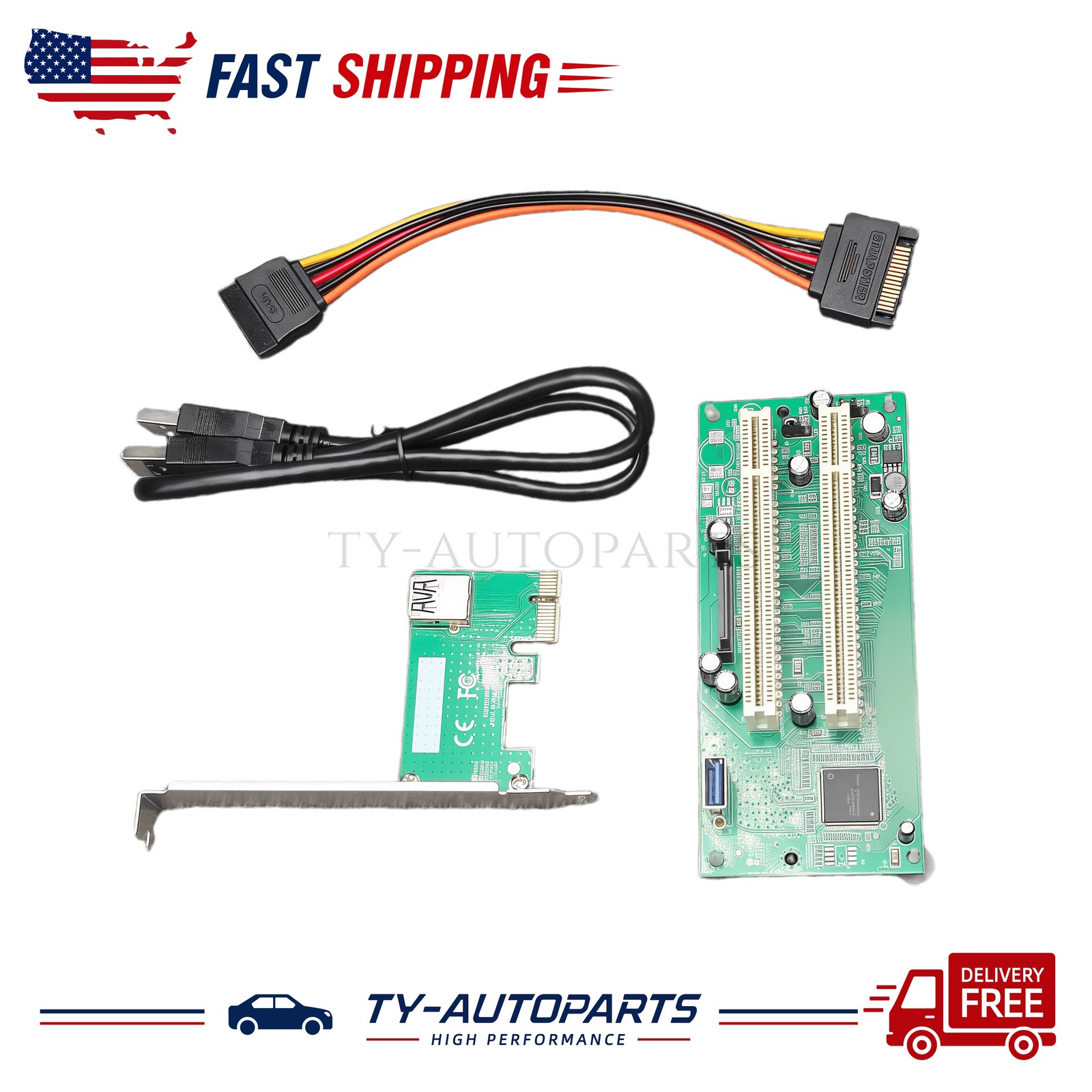 PCI-Express PCI-e to PCI Adapter Card PCIe to Dual Pci Slot Expansion Card US