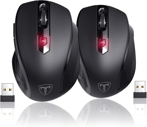 Ergonomic Wireless Mouse D-09 - 33FT Range, 1 AA Battery, Elegant Black Finish